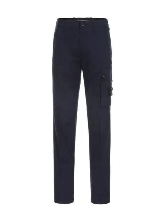 Wappen Patch Cotton Straight Pants Navy - STONE ISLAND - BALAAN 2