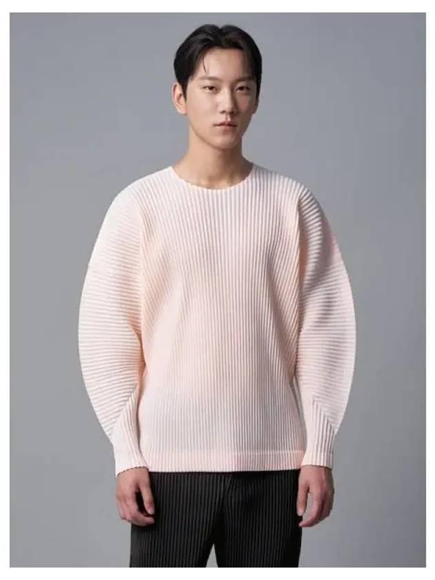 August Oversized Round Neck T Shirt Pale Pink Domestic Product GM0024080580386 - ISSEY MIYAKE - BALAAN 1