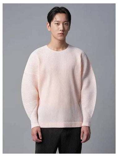 Augut oversized round neck t shirt salmon pink domestic product - ISSEY MIYAKE - BALAAN 1