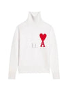 Heart Logo Knit Turtleneck White - AMI - BALAAN 2