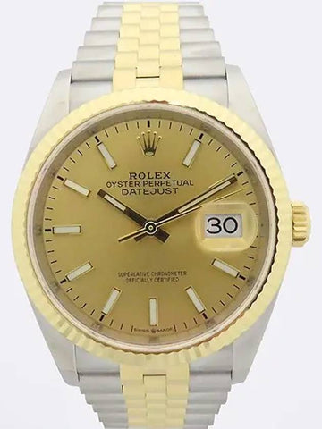 Rolex 126233 18K Combi Bar Index Gold Dial DATEJUST 36MM Jubilee Bracelet Men s Watch - ROLEX - BALAAN 1