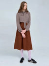 A line volume long skirt cotton 100 brown 0123 - VOYONN - BALAAN 8