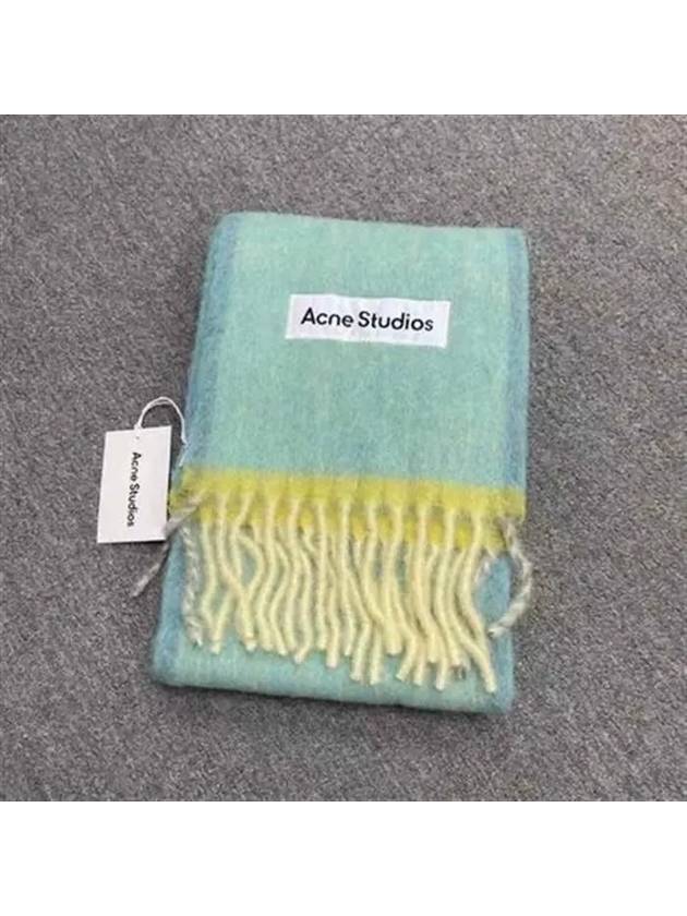 Mohair Wool Fringe Muffler Light Blue - ACNE STUDIOS - BALAAN 3