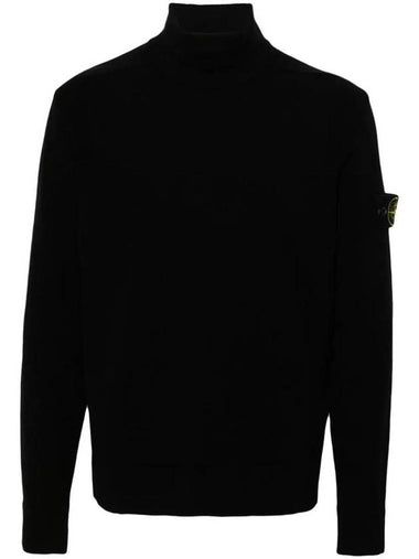 Compass Badge Knit Top Black - STONE ISLAND - BALAAN 1