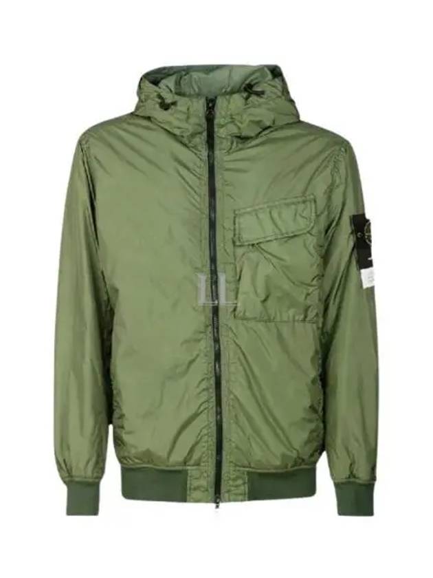 Wappen Patch Nylon Crinklips Hooded Jacket Green - STONE ISLAND - BALAAN 2