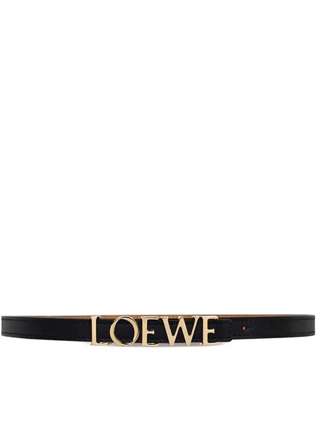 Logo Buckle Smooth Calfskin Belt Black - LOEWE - BALAAN 3