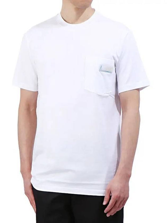 Slim Fit Pocket Short Sleeve T-Shirt White - LANVIN - BALAAN 1