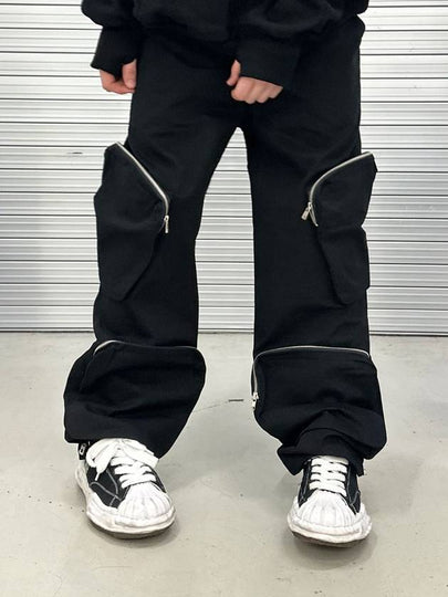 4 Pocket Wide Cotton Pants Snow Black - PEACEOFMIND - BALAAN 2