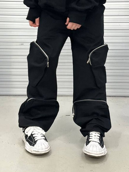 4POCKET WIDE COTTON PANTS SNOW BLACK - PEACEOFMIND - BALAAN 2