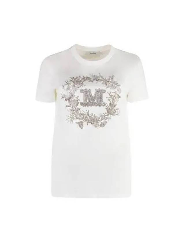 Women's Elmo Logo Detail Short Sleeve T-Shirt White - MAX MARA - BALAAN 2