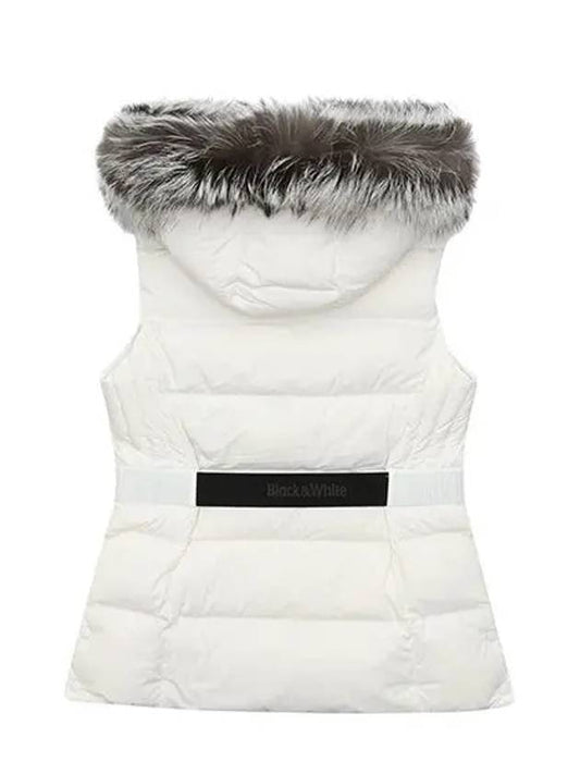 Fox Trimmed Vest 1003LXWNWHITE - BLACK&WHITE - BALAAN 2