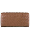 Intrecciato Flap Long Wallet Wood - BOTTEGA VENETA - BALAAN 1