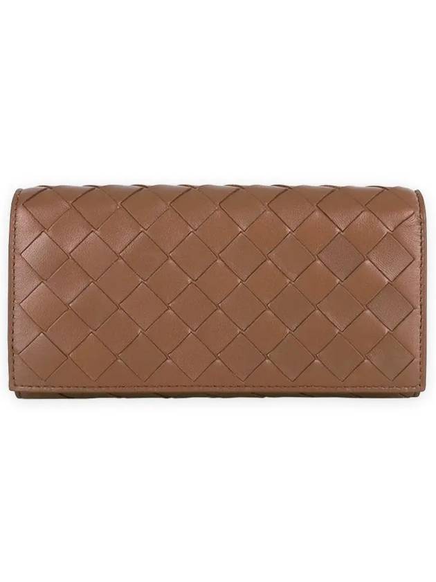 Intrecciato Flap Long Wallet Wood - BOTTEGA VENETA - BALAAN 1