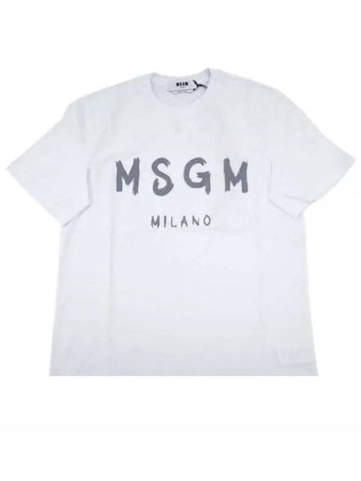 Milano Brushed Logo Cotton Short Sleeve T-Shirt White - MSGM - BALAAN 2