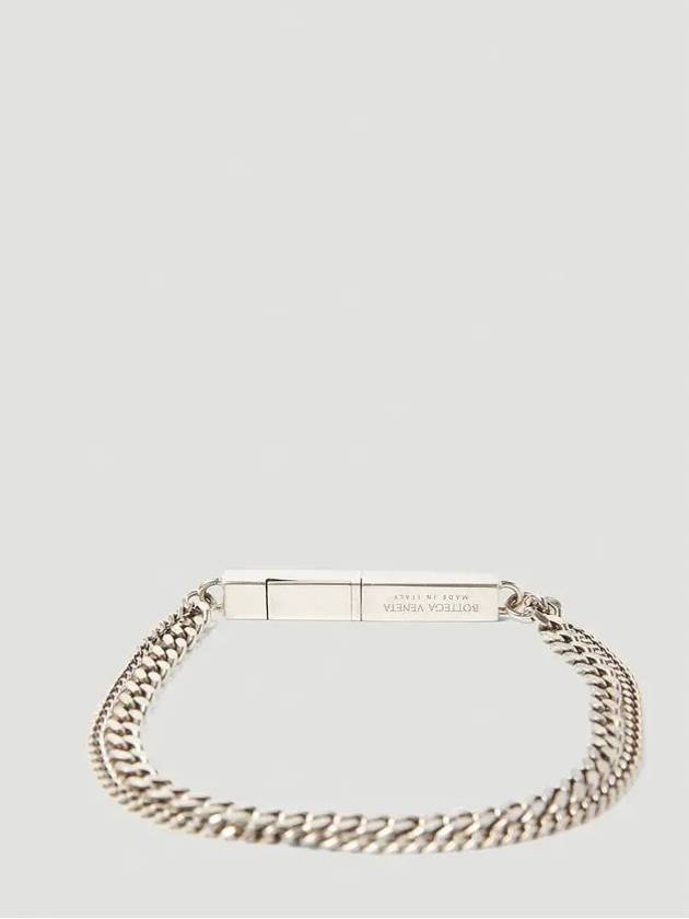 Engraved Logo Double Chain Bracelet Silver - BOTTEGA VENETA - BALAAN 3