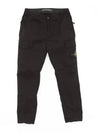 Compass Badge Gabardine Cargo Straight Pants Black - STONE ISLAND - BALAAN 3