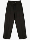 Loose Fit Viscose Wool Track Pants Black - AMI - BALAAN 3