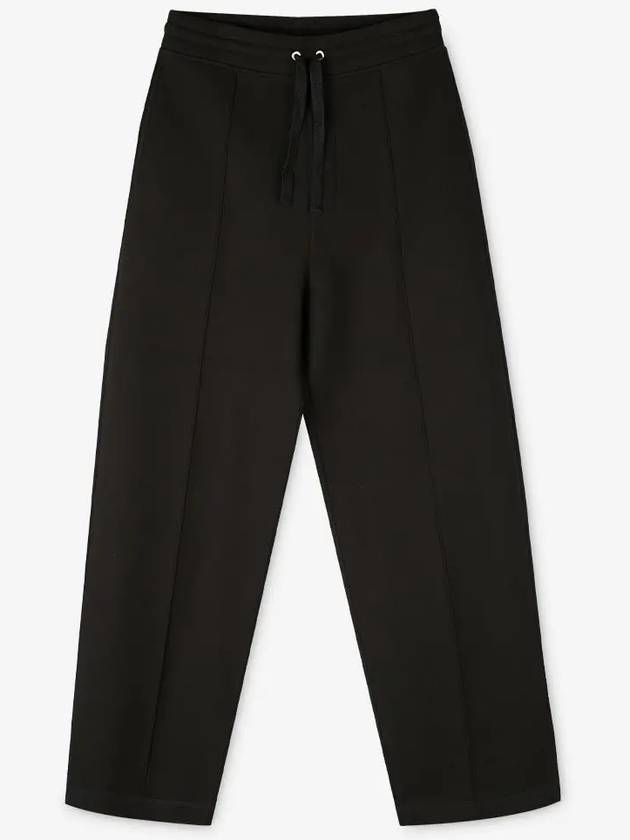 Loose Fit Viscose Wool Track Pants Black - AMI - BALAAN 3