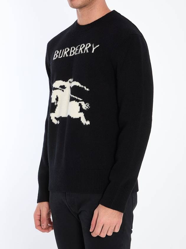 EKD Crew Neck Wool Cashmere Knit Top Black - BURBERRY - BALAAN 3