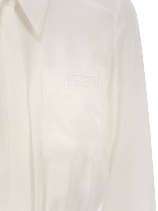 Georgette cropped shirt with elastic band - ELISABETTA FRANCHI - BALAAN 4