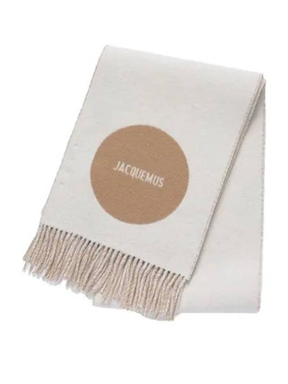 Logo Detail Fringe Muffler Beige - JACQUEMUS - BALAAN 2