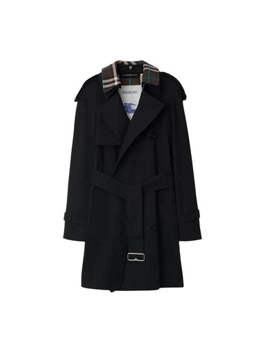 Double Breasted Short Trench Coat Black - BURBERRY - BALAAN 1