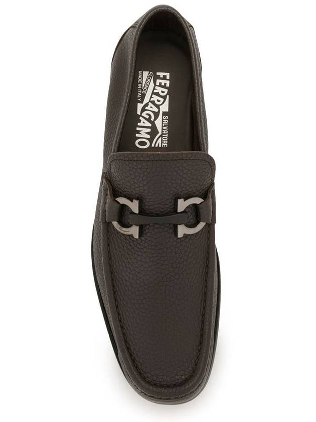 Gancini Suede Moccasin Loafers Dark Brown - SALVATORE FERRAGAMO - BALAAN 5