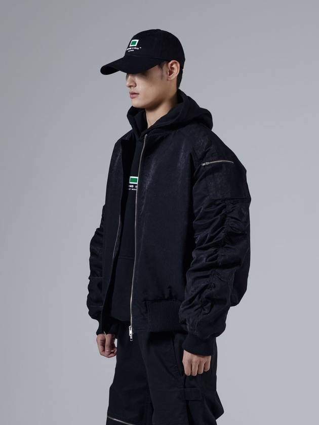 Overfit Nylon Bomber Jacket Black - UNNORM IS DEAD - BALAAN 3