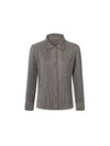 Unisex long sleeve collar neck full open type pleated jacket gray - MONPLISSE - BALAAN 2