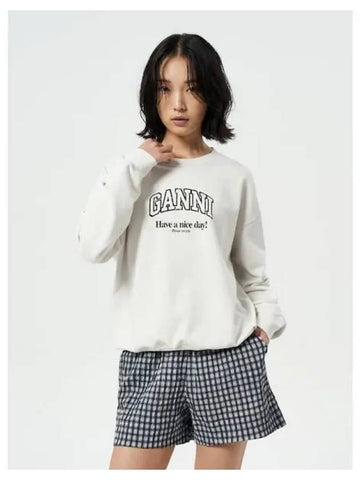 Isoli oversized sweatshirt Egret domestic product GM0024051751676 - GANNI - BALAAN 1