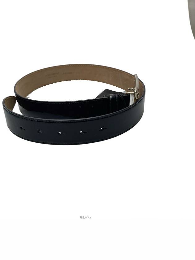 Logo Glossy Leather Belt Black - DOLCE&GABBANA - BALAAN 4