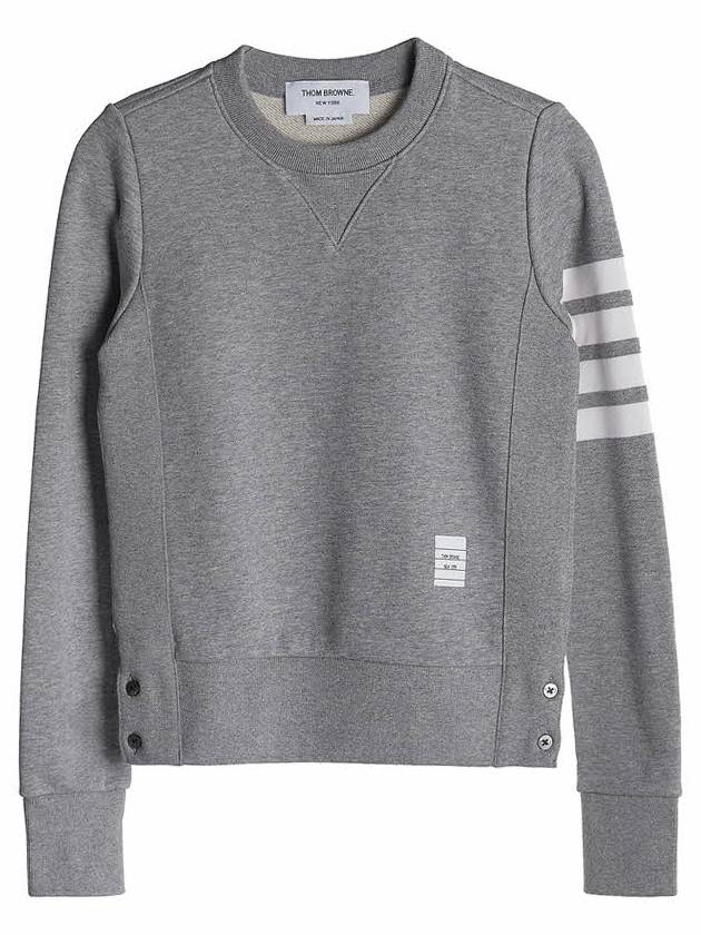 Engineered 4 Bar Stripe Loopback Jersey Knit Crewneck Sweatshirt Light Grey - THOM BROWNE - BALAAN 11