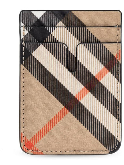 Check Magnetic Card Wallet Sand - BURBERRY - BALAAN 2