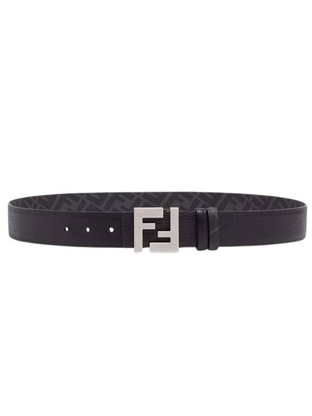 FF Square Reversible Belt Black Brown - FENDI - BALAAN 1