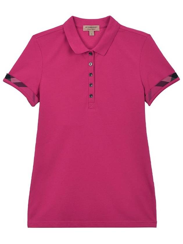 Women s Garone Check Short Sleeve PK Shirt Pink 80041331 - BURBERRY - BALAAN 1