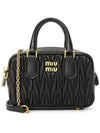 Matelasse Nappa Leather Top Handle Mini Bag Black - MIU MIU - BALAAN 3