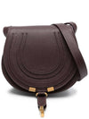 Marcie Saddle Small Grained Leather Cross Bag Brown - CHLOE - BALAAN 1