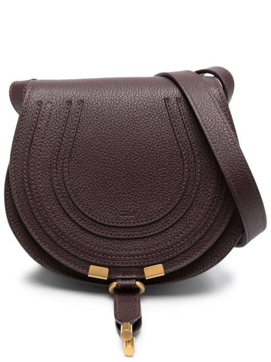 Marcie Saddle Small Grained Leather Cross Bag Brown - CHLOE - BALAAN 1