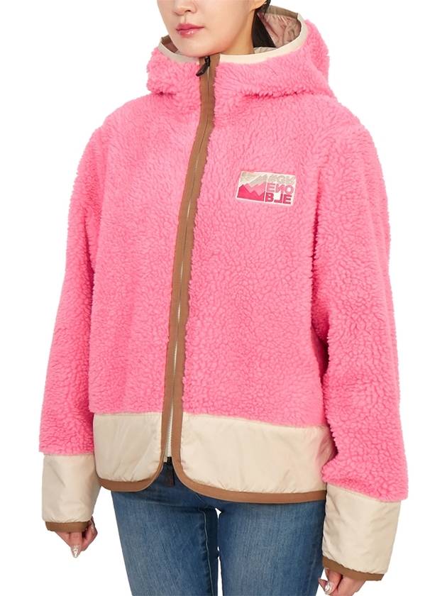 Teddy Zip-Up Hoodie Pink - MONCLER - BALAAN 4