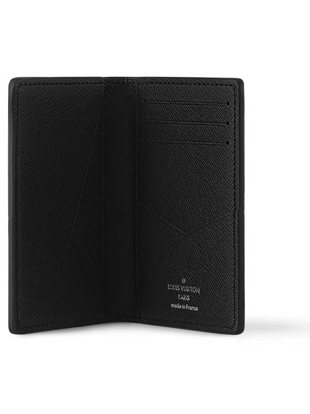 Pocket Organizer Taiga Leather Card Wallet Black - LOUIS VUITTON - BALAAN 3