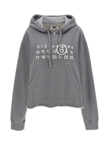 Numeric Logo Zip Hoodie Sweatshirt Grey - MAISON MARGIELA - BALAAN 1