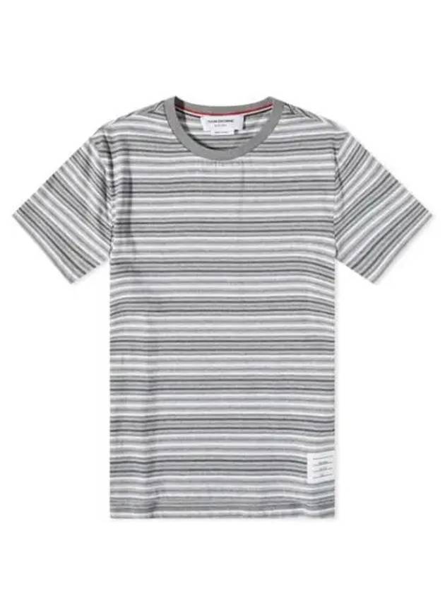 Men's Striped Midweight Jersey Short Sleeve T-Shirt Grey - THOM BROWNE - BALAAN 2