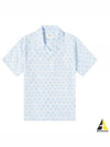 Heart Logo Printing Short Sleeve Shirt Blue - AMI - BALAAN 2