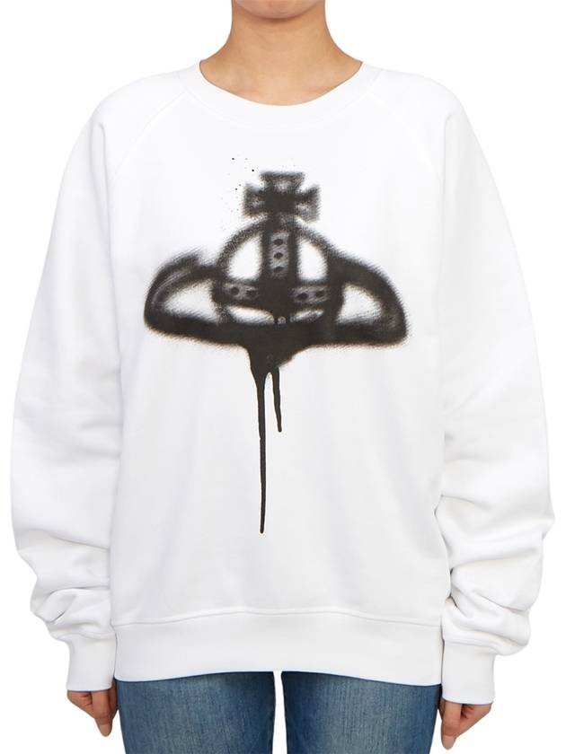 Spray ORB Raglan Sweatshirt White - VIVIENNE WESTWOOD - BALAAN 2