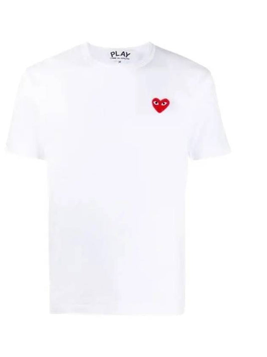 Men s Heart Patch T Shirt White AXT108051 - COMME DES GARCONS - BALAAN 2