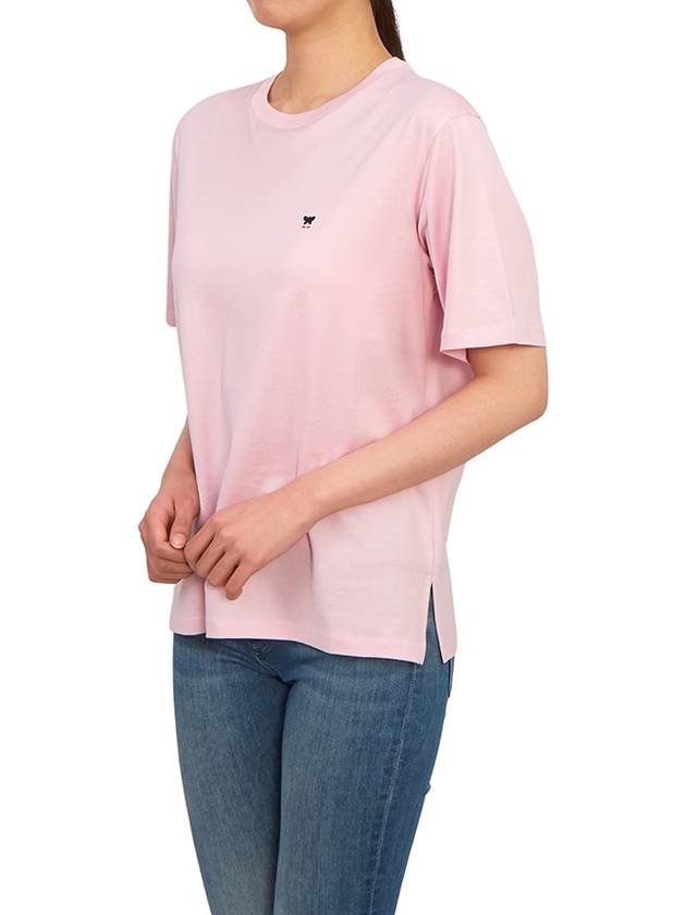 Deodara Side Slit Cotton Short Sleeve T-shirt Pink - MAX MARA - BALAAN 5