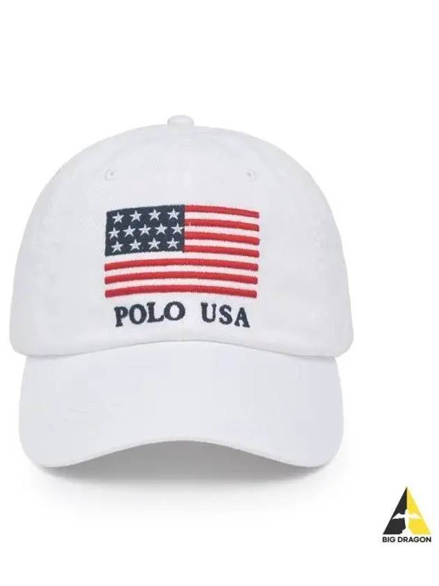 flag chino ball cap white - POLO RALPH LAUREN - BALAAN 1