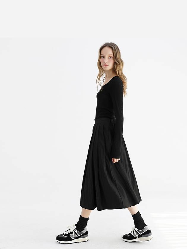 Banded pleated skirt black - STAY WITH ME - BALAAN 4