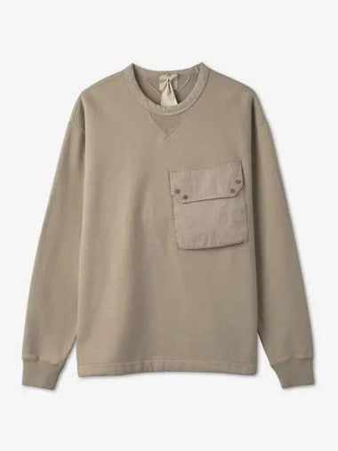 Garment dyed crew neck pocket sweatshirt beige 22CTCUF03144903FW22 - TEN C - BALAAN 1