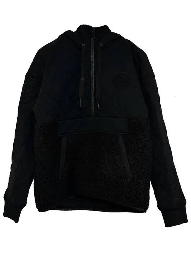 Embossed Puff Logo Patch Hoodie Black - MOOSE KNUCKLES - BALAAN 3